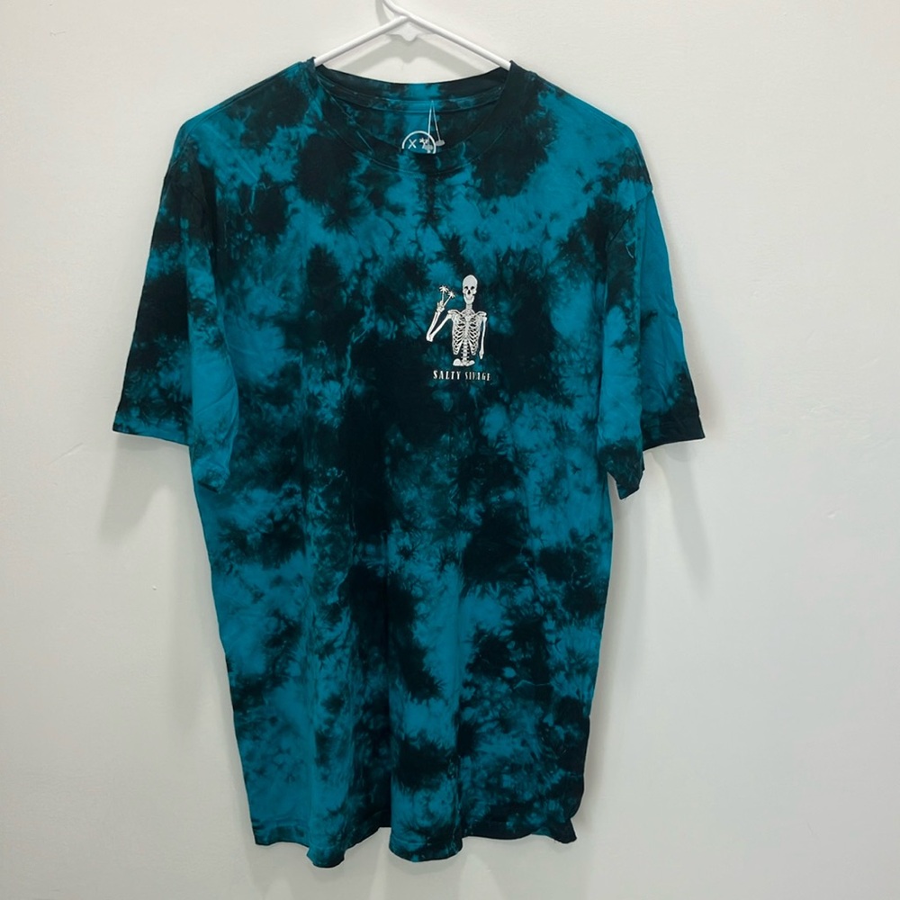 Skeleton Graphic Tie-Dye Shirt